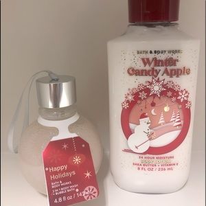 Bath & Body hand lotion and 2 in 1 body wash/bubble bath (Winter Candy Apple)